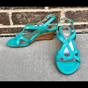 SOFFT Teal Wedges 🌼 LIKE NEW 🌼 Size 8